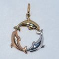 14K Gold | Tricolor Dolphin Pendants