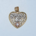 14K Gold | Tricolor Sweet 15 Pendant