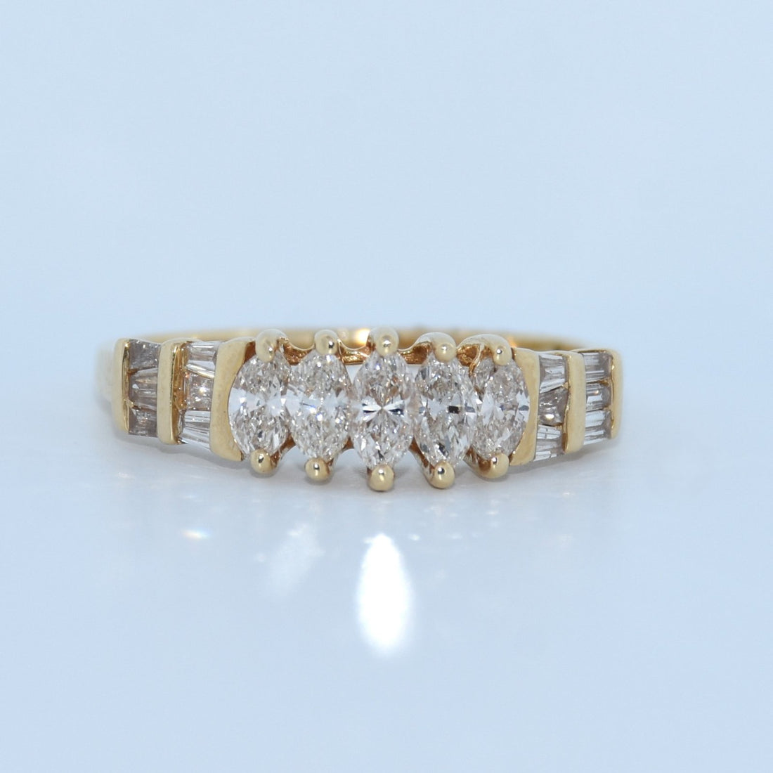 14K Gold | YG Marquise Cut Natural Diamond Ring