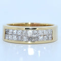 14K Gold | YG 1ct Double Row Cushion Cut Natural Diamond Ring