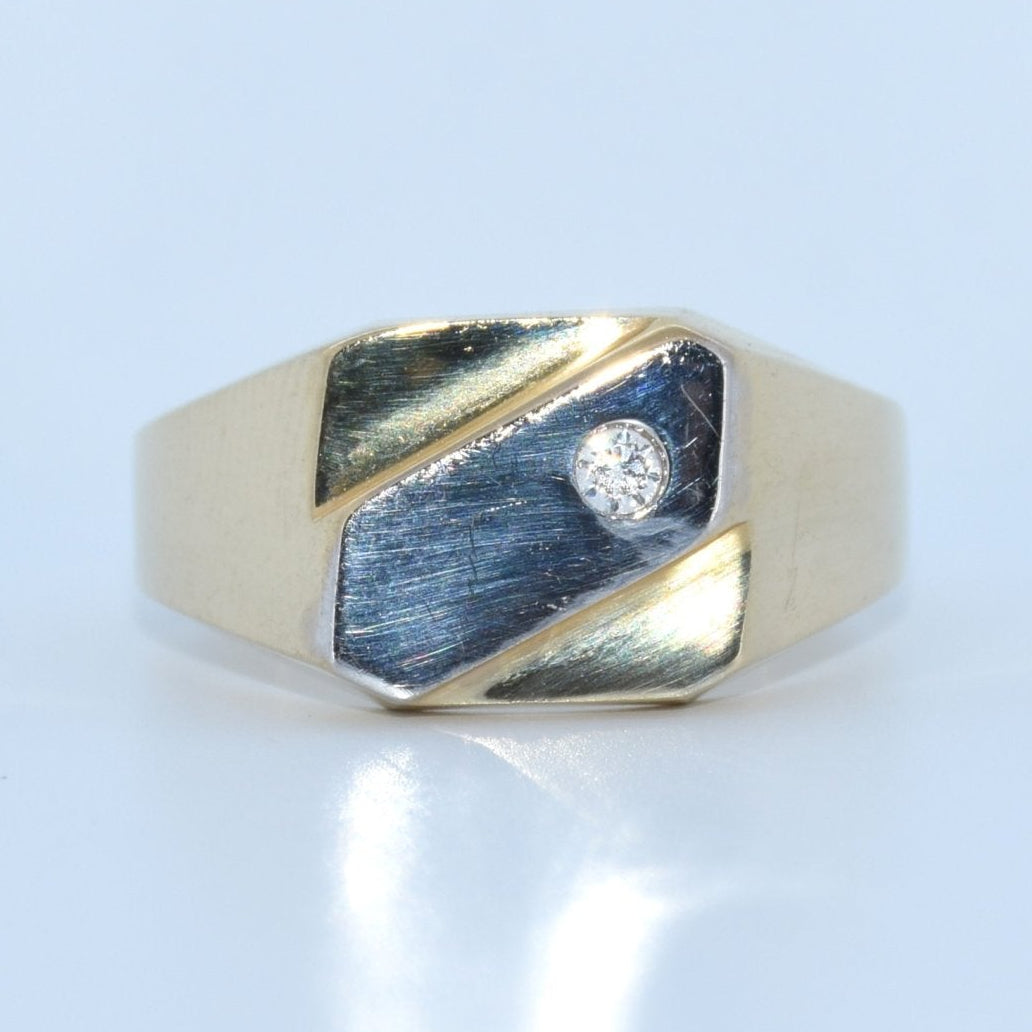 14K Gold | Two Tone Cz Ring