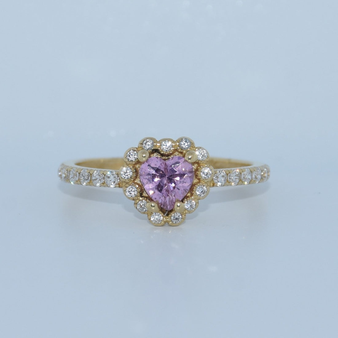 14K Gold | Heart Shaped Ring w/ cz halo