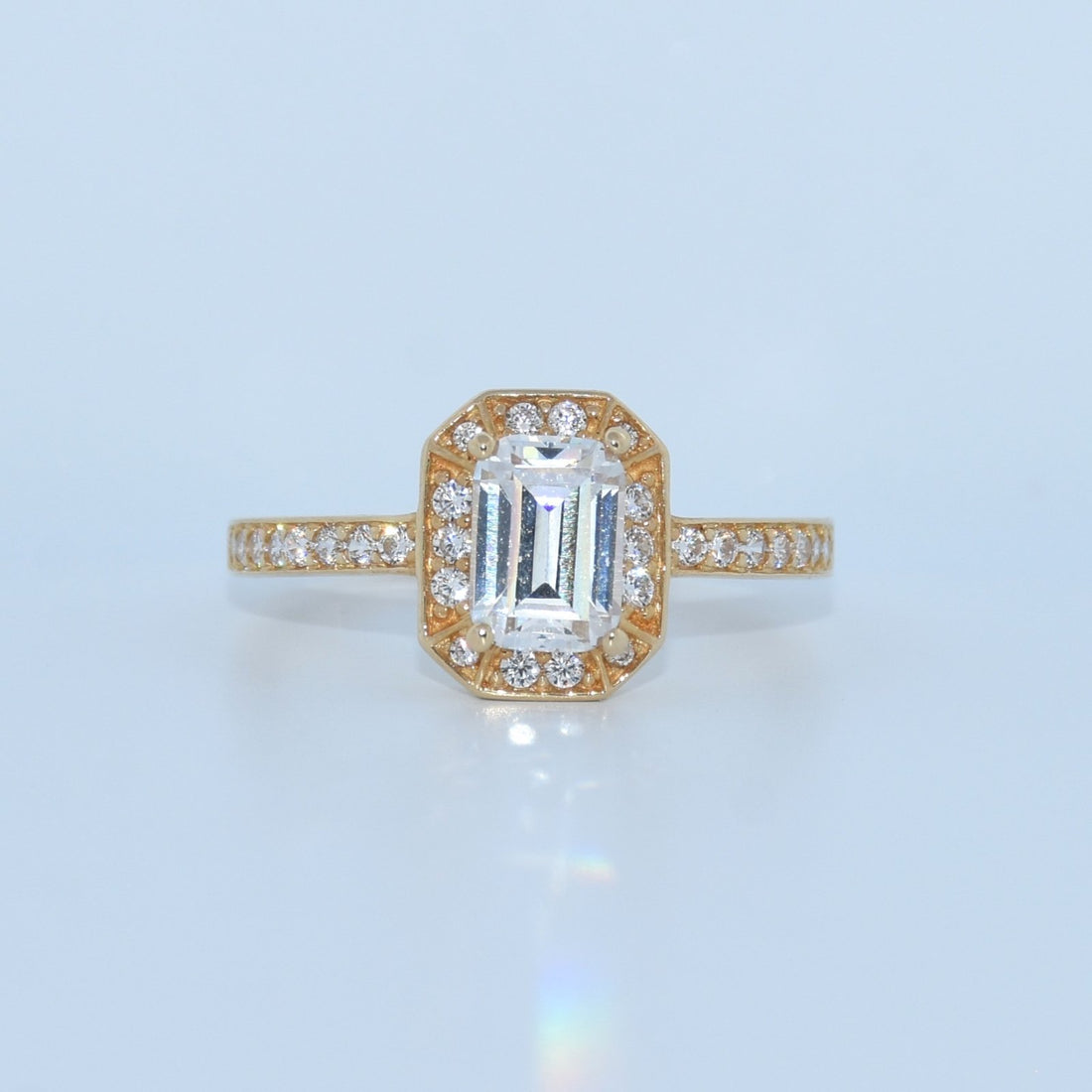 14K Gold | CZ Emerald Cut