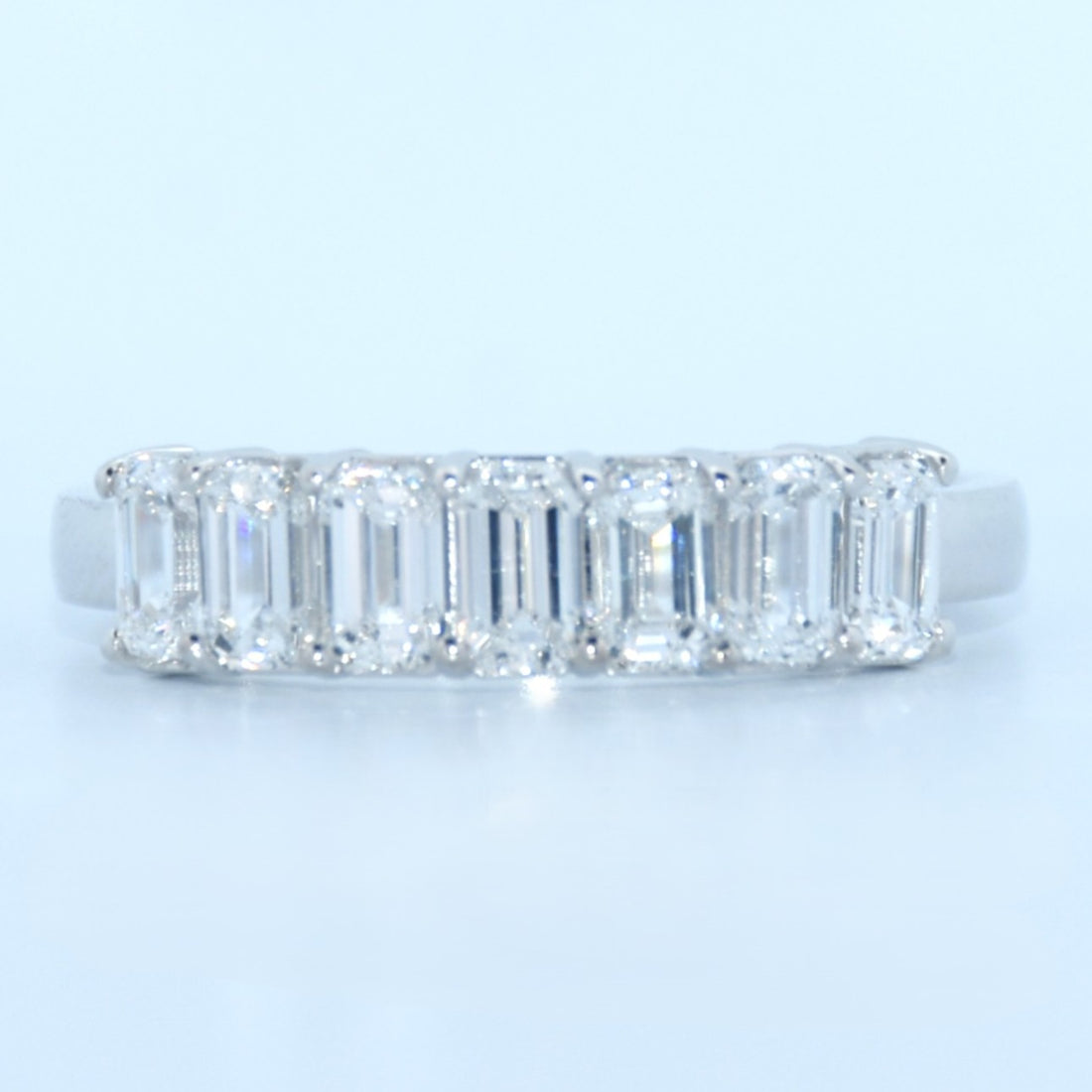 14K Gold | WG 1.249cttw Emerald Lab Diamond Wedding/Anniversary Band