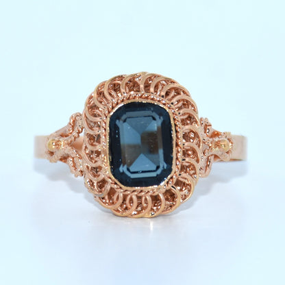 19.2K Portuguese Gold | Vintage Emerald Cut Stone Ring