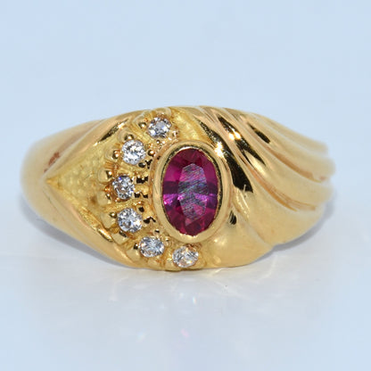 19.2K Portuguese Gold | Rhinestone Stone Rings