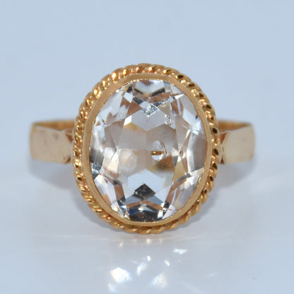 19.2K Portuguese Gold | Vintage Crystal Ring