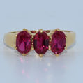 19.2K Portuguese Gold | Ruby Trio Stone Ring