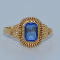19.2K Portuguese Gold | Vintage Bright Blue Sapphire Ring