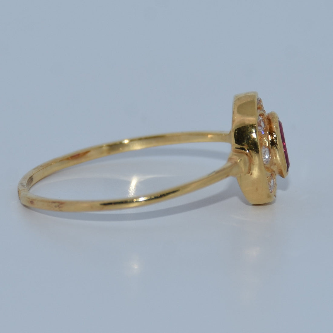19.2K Portuguese Gold | Victorian Ruby & Cz Ring