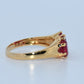 19.2K Portuguese Gold | Ruby Trio Stone Ring