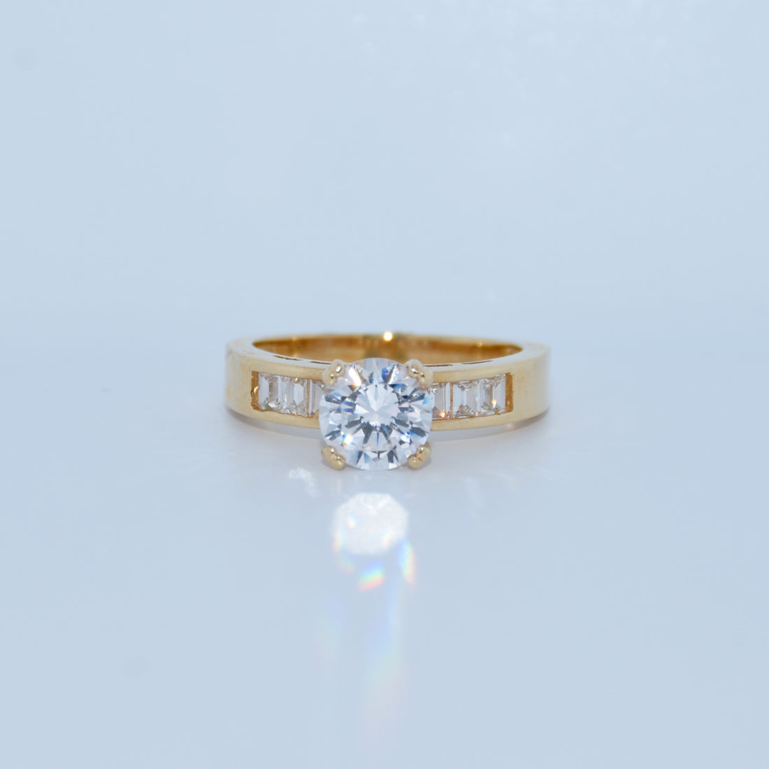 14K Gold | CZ Thick Band