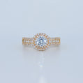 14K Gold | CZ Double Row Halo