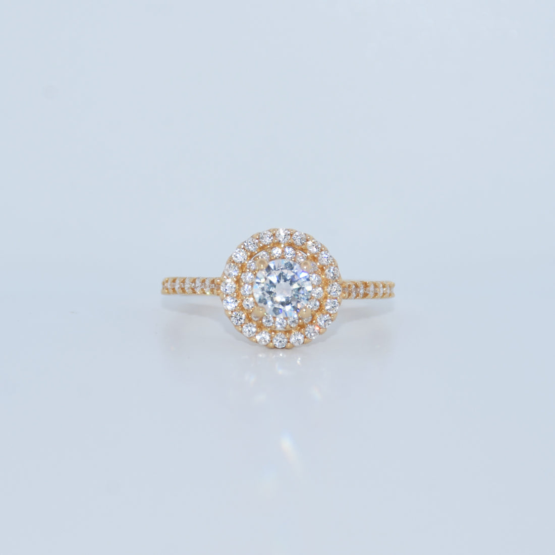 14K Gold | CZ Double Halo