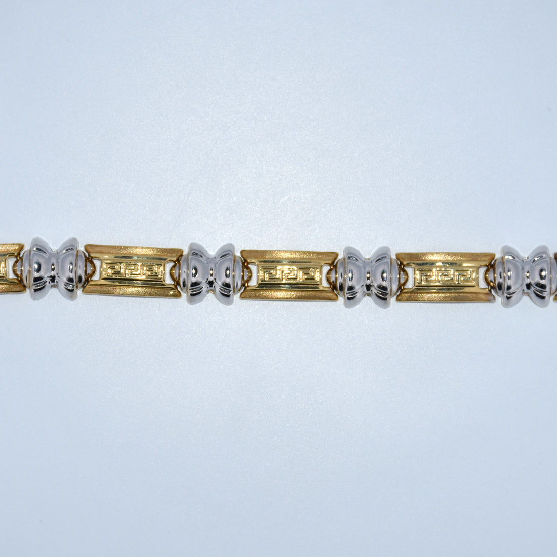 14K Gold | Two Tone Greek Key Bracelet