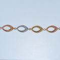 14K Gold | Tricolor Oval Link Bracelet
