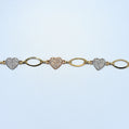 14K Gold | Tricolor Heart Bracelet