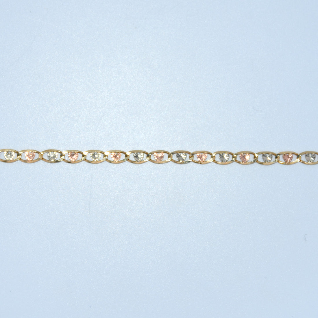 14K Gold | Tricolor Heart Valentino Bracelet