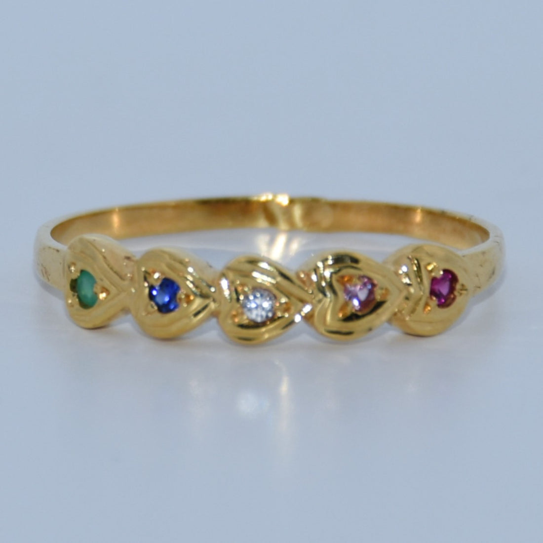 19.2K Portuguese Gold | Multicolor Heart Band