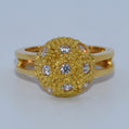 19.2K Portuguese Gold | Pave CZ Ball Ring