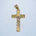 14K Gold | Large Diamond Cut Crucifix Pendant