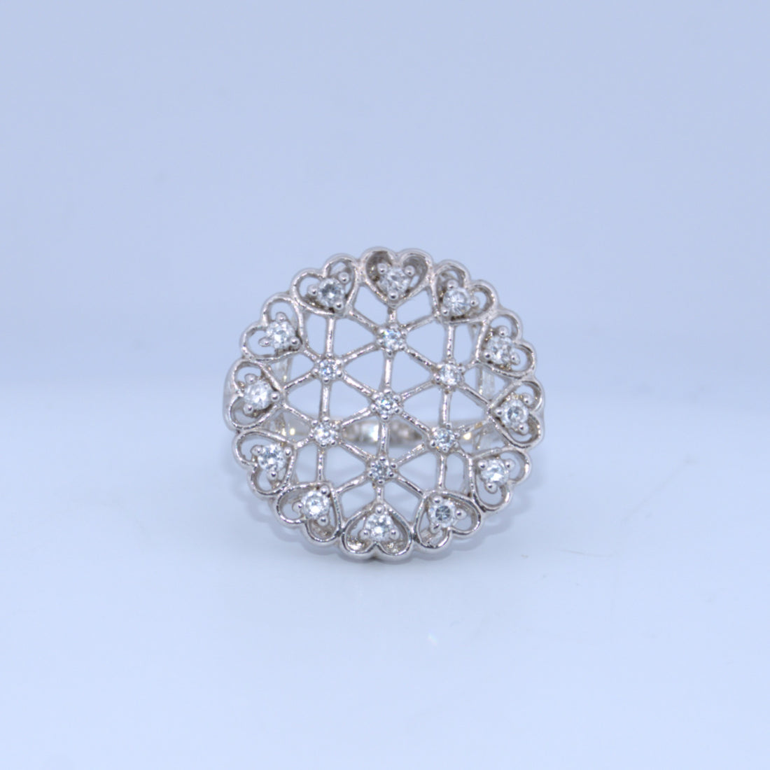 Sterling Silver | Round Hearts CZ Ring