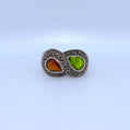 Sterling Silver | Garnet & Peridot Infinity Ring