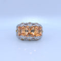 Sterling Silver | Amber Three Stone Ring