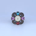 Sterling Silver | Pearl Multi-colored Ring