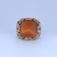Sterling Silver | Amber and Chocolate CZ Ring