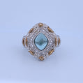 Sterling Silver | Antique Aquamarine CZ Ring