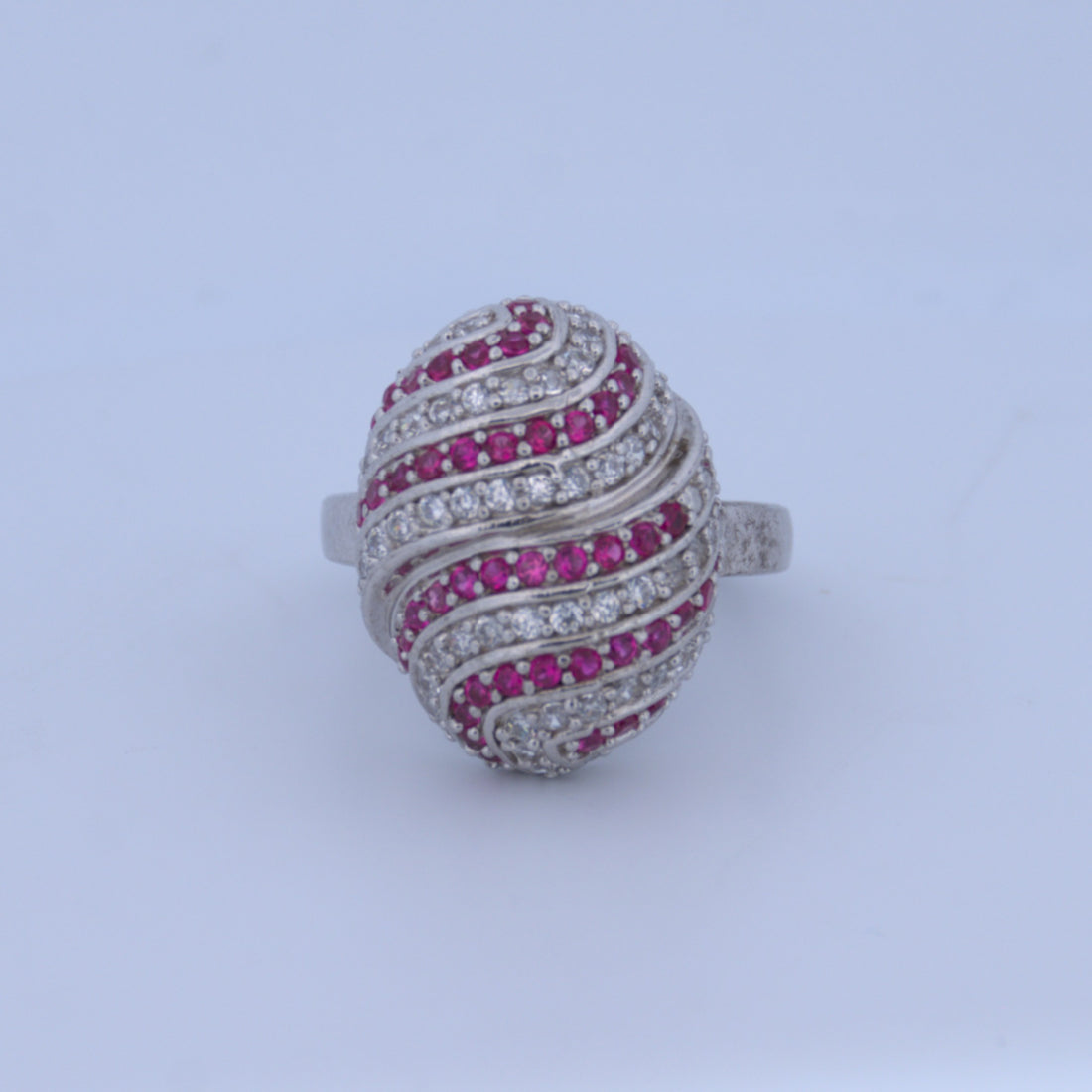 Sterling Silver | Pink Egg Shaped CZ Ring