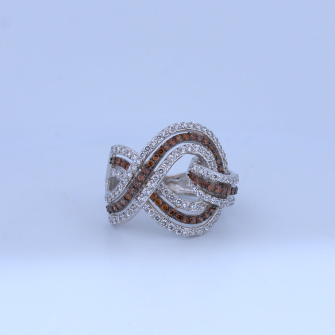 Sterling Silver | Pretzel Twist CZ Ring
