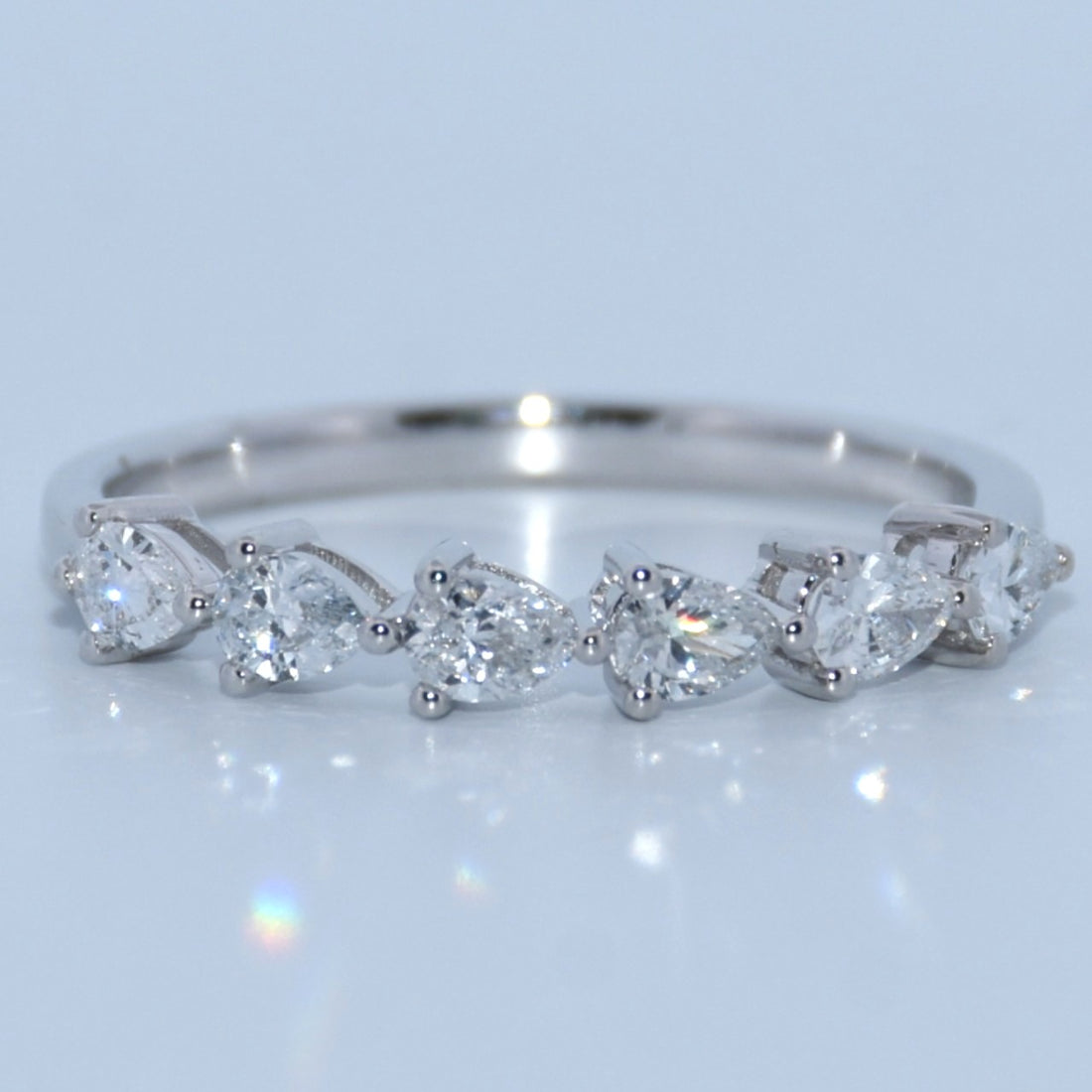 14K Gold | WG .512cttw Pear Lab Diamond Wedding/Anniversary Band