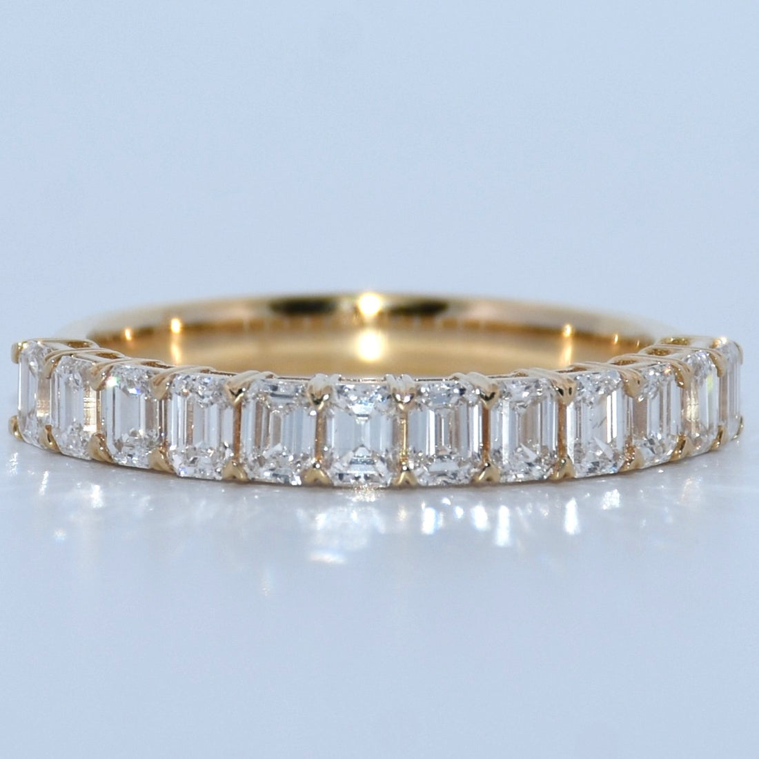 14K Gold | YG 1.207cttw Emerald Lab Diamond Wedding/Anniversary Band