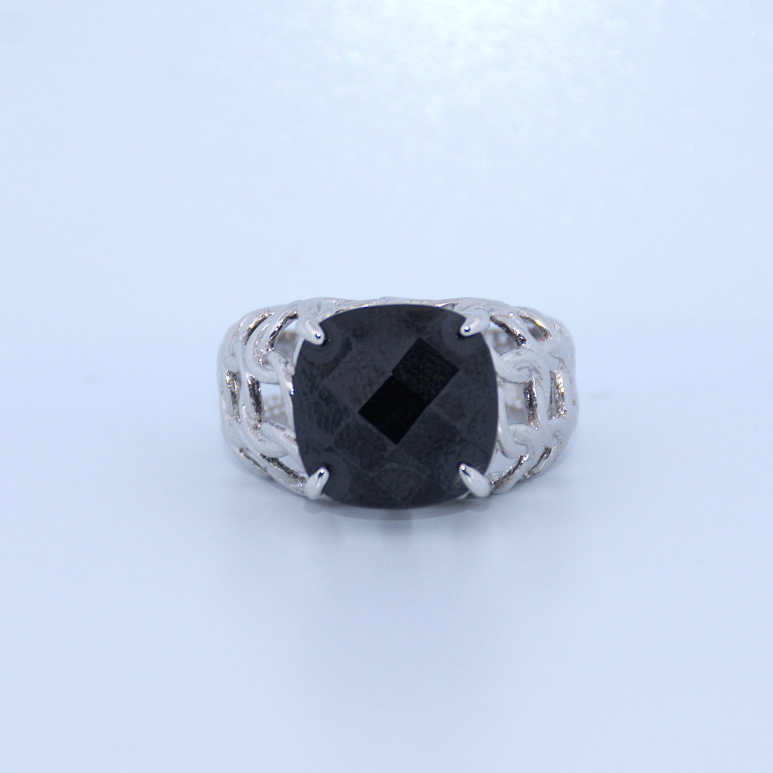 Sterling Silver | Black Onyx Woven Ring