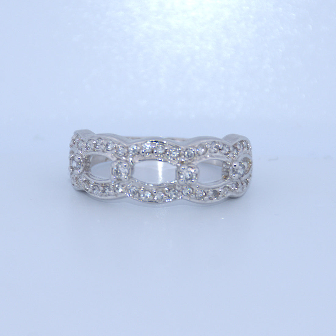 Sterling Silver | Link CZ Ring