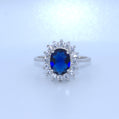 Sterling Silver | Blue Stone Ring With CZ
