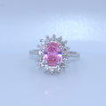 Sterling Silver | Pink Oval Stone Ring With CZ