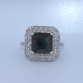 Sterling Silver | Square Onyx Ring With CZ