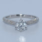 14K Gold | Classic Round Cut 1.03ct Natural Diamond with .30ct WG Setting Engagement Ring
