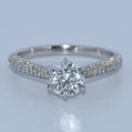 14K Gold | Classic Round Cut 1.03ct Natural Diamond with .30ct WG Setting Engagement Ring