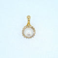 14K Gold | YG White Pearl and .14ct Natural Diamond Pendant