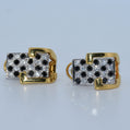 19.2K Portuguese Gold | Checkerboard Earrings