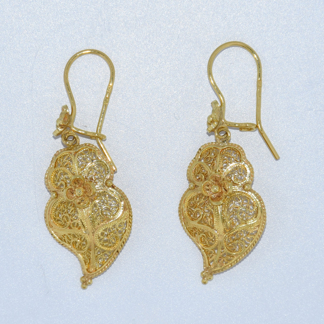 19.2K Portuguese Gold | Filigree Heart of Vienna Earrings