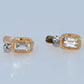 19.2K Portuguese Gold | Rectangular Stone Earrings