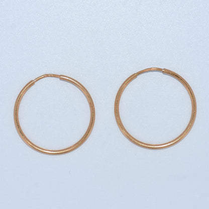 19.2K Portuguese Gold | Medium Traditional Endless Hoop (Argolas) Earrings