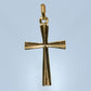 19.2K Portuguese Gold | Beveled Cross Pendant