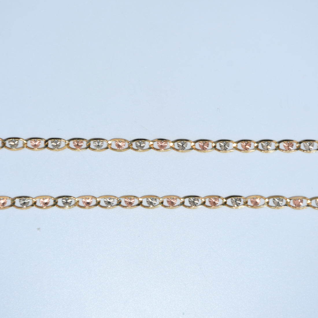 14K Gold | Tricolor Heart Necklace 18in