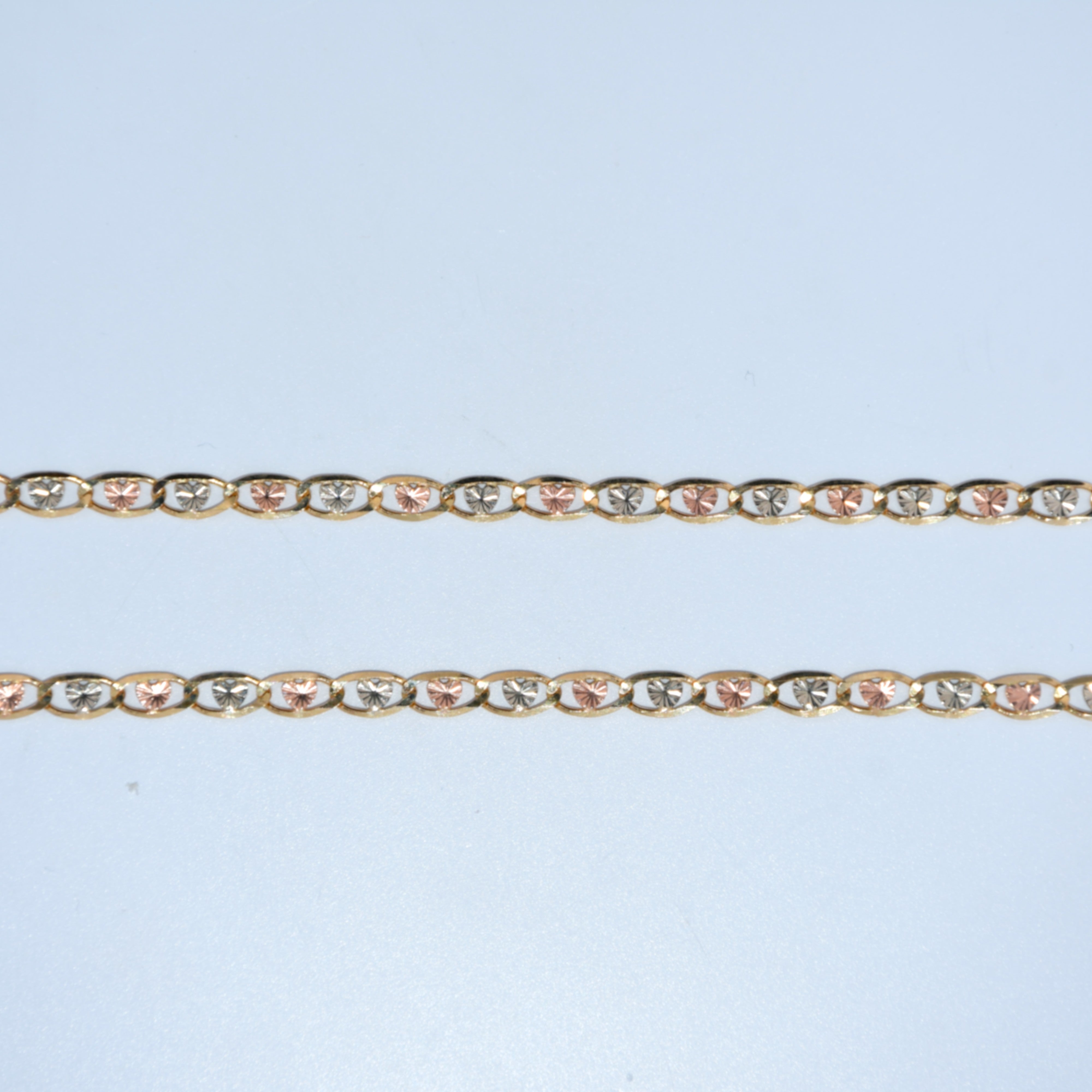 14K Gold | Tricolor Heart Necklace 18in